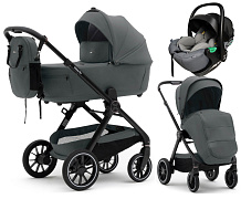 Коляска Agex Prima Pro 3 в 1 с автокреслом i-Safe S Grey APP633 Grey (Серый)