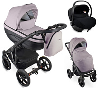 Детская коляска Bexa Ideal Eco 3 в 1 с автокреслом Avionaut Cosmo IE07 черный+пудра кожа