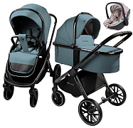 Детская коляска AmaroBaby Motus V2 3 в 1 с автокреслом Rant Miro Beige бирюзовый