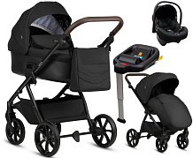 Детская коляска Tutis Leo 3 Plus 4 в 1 с автокреслом Elo Lux EduSky Black и базой 1582201 Black