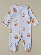 Комбинезон на кнопках Little Star Мишка с зайкой на кораблике 30032 (ЧЗ-мз) голубой 74