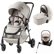 Коляска 3 в 1 Britax Roemer RIO LUX и автокресло Baby-Safe PRO Style Teak + Vario Base 5Z Soft Taupe