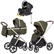 Коляска Carrello Vector CRL-6550 Nova Black Line с базой Isofix 3 в 1 Deep Green