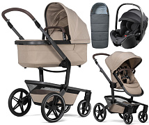 Детская коляска 3 в 1 Joolz Day 5 и автокресло Britax Roemer Baby-Safe Pro Classic Deep Black без адаптеров + конверт в подарок Sandy taupe