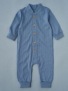 Комбинезон-стойка Little Star на пуговицах интерлок 93054 серо-голубой 62