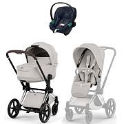 Коляска Cybex Priam V Chrome Style Aton S2 Ocean Blue 3 в 1 City Grey