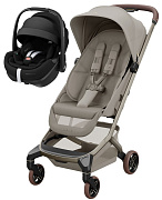 Детская прогулочная коляска Maxi-Cosi Fame Cabin с автокреслом Pebble 360 Pro Twillic Black 1141128110 Sapphire Sand/Песочный