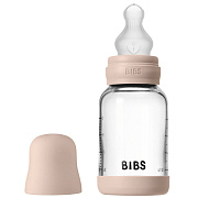 Стеклянная бутылочка Bibs для кормления с силиконовой соской, медленный поток, 120 мл 50191244 Blush