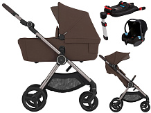 Детская коляска Anex iQ Premium NT 4 в 1 и автокресло Biuco BC100B + База Anex Karwala ISOFix без адаптеров iQ-28 Brew