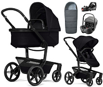 Детская коляска 4 в 1 Joolz Day 5 и автокресло Britax Roemer Baby-Safe Pro Style Mineral Grey и база Vario Base 5Z + конверт в подарок Space black