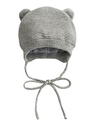 Шапочка вязаная AmaroBaby Pure Love Pompony с подкладом серый 42