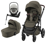 Коляска 3 в 1 Britax Roemer Smile 5Z LUX и автокресло Baby-Safe PRO LUX Linen Grey + Vario Base 5Z Urban Olive