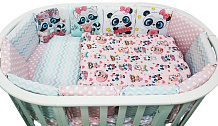 Комплект в детскую кроватку Альма-Няня Малыши 6 предметов пандочки