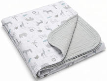 Плед Lappetti муслиновый двухсторонний МП05 МП05/7 Африка светло-серый