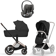 Коляска Cybex Priam V Rosegold Style Cloud T Mirage Grey 3 в 1 Sepia Black