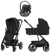 Коляска Cybex Talos S Lux BLK complete Cloud T Mirage Grey Plus 3 в 1 Moon Black с дождевиками