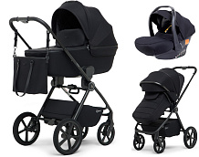 Детская коляска Rant Teo Soft 3 в 1 с автокреслом Carry Pro Black Black