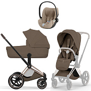 Коляска Cybex Priam V Rosegold Style Cloud T Cozy Beige Plus 3 в 1 Coconut Brown