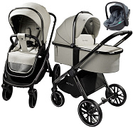 Детская коляска AmaroBaby Motus V2 3 в 1 с автокреслом Rant Miro Graphite белый