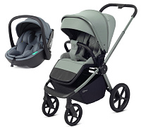 Детская прогулочная коляска Rant Flex Color с автокреслом Miro Graphite Forest Green