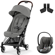 Коляска Cybex Coya Chrome Frame Cloud T i-Size Mirage Grey 2 в 1 Mirage Grey с дождевиком