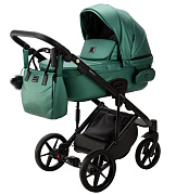 Детская коляска Adamex Lumi Air Deluxe 3 в 1 L-SM01 (ИЗУМРУД. ПЕРЛ 100% КОЖА)