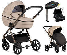 Детская коляска Tutis Uno 6 Plus Essential collection 4 в 1 с автокреслом Elo Lux EduSky Black и базой 1602146 Nougat