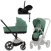 Коляска Cybex Priam IV Rosegold complete Cloud G Magic Black Base G 3 в 1 Leaf Green