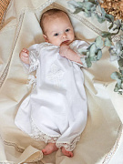 Рубашка крестильная НаследникЪ Выжанова запах/спереди 402-1 белый 68