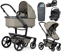 Детская коляска 4 в 1 Joolz Day 5 и автокресло Baby-Safe Core Midnight Grey и база Vario Base 5Z + конверт в подарок Sage green