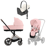 Коляска Cybex Priam IV Rosegold complete Cloud T Off White Plus Base T 4 в 1 Peach Pink