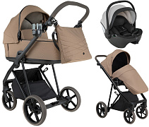 Детская коляска Roan Sol 2.0 3 в 1 с автокреслом Pituso Baesa Pro Black,Beige Canopy SLL/32/T Mocha Mousse/Black/руч.Cappuccino