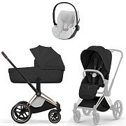 Коляска Cybex Priam V Rosegold Style Cloud T Platinum White Plus 3 в 1 Sepia Black