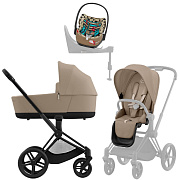 Коляска Cybex Priam IV Matt Black complete Cloud T One Love Base T 4 в 1 Cozy Beige