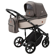 Детская коляска Adamex Amelia 3 в 1 AM210-TIP (КОРИЧЕВ+ СВ.БЕЖ.КОЖА)