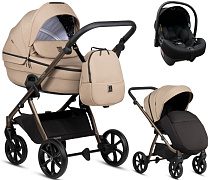Детская коляска Tutis Uno 6 Plus Essential collection 3 в 1 с автокреслом Elo Lux EduSky Black 1602146 Nougat с сумкой
