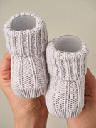 Носочки вязаные Little star Лапша 5102 (ЧЗ-нк) светло-серый, 8 см