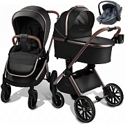 Детская коляска AmaroBaby Motus Premium Ecco Exclusive 3 в 1 с автокреслом Rant Miro Graphite черный