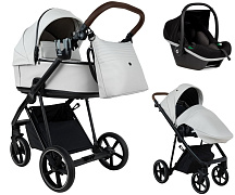 Детская коляска Roan Sol Vintage Leather 2.0 3 в 1 с автокреслом Tutis Elo Black SL/12/L Island Stone /Black/ руч.Коричневый