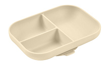 Детская трехсекционная силиконовая тарелка Beaba на присоске 913614 CLAY