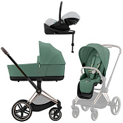 Коляска Cybex Priam IV Rosegold complete Cloud G Fog Grey Base G 4 в 1 Leaf Green