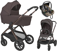 Детская коляска 3 в 1 Espiro Code 2026 и автокресло Pi Beige 108 unique brown