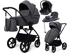 Детская коляска Rant Teo Soft 4 в 1 с автокреслом Miro Black и базой Graphite