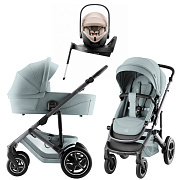 Коляска 4 в 1 Britax Roemer Smile 5Z Style и автокресло Baby-Safe PRO Style Teak + Vario Base 5Z Harbor Blue