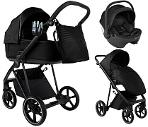 Детская коляска Roan Sol Vintage Leather 2.0 3 в 1 с автокреслом Pituso Baesa Pro Black SL/10/L Black/Black/руч.Черный