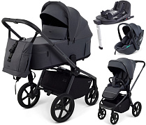 Детская коляска Rant Flex Forma 4 в 1 RA124 с автокреслом Miro Dark Grey и базой Graphite графит