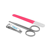 Косметический набор BabyOno пилочка ножницы щипчики 068 розовый