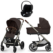 Коляска Cybex Balios S Lux TPE complete Cloud T Sepia Black Plus 3 в 1 Chocolate Brown с дождевиками