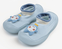 Ботиночки-носочки детские AmaroBaby First Step Pure Star с дышащей подошвой голубой 23