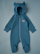 Комбинезон Little Star Мишка с капюшоном футер с начесом 30321 (ЧЗ-мз) индиго 68